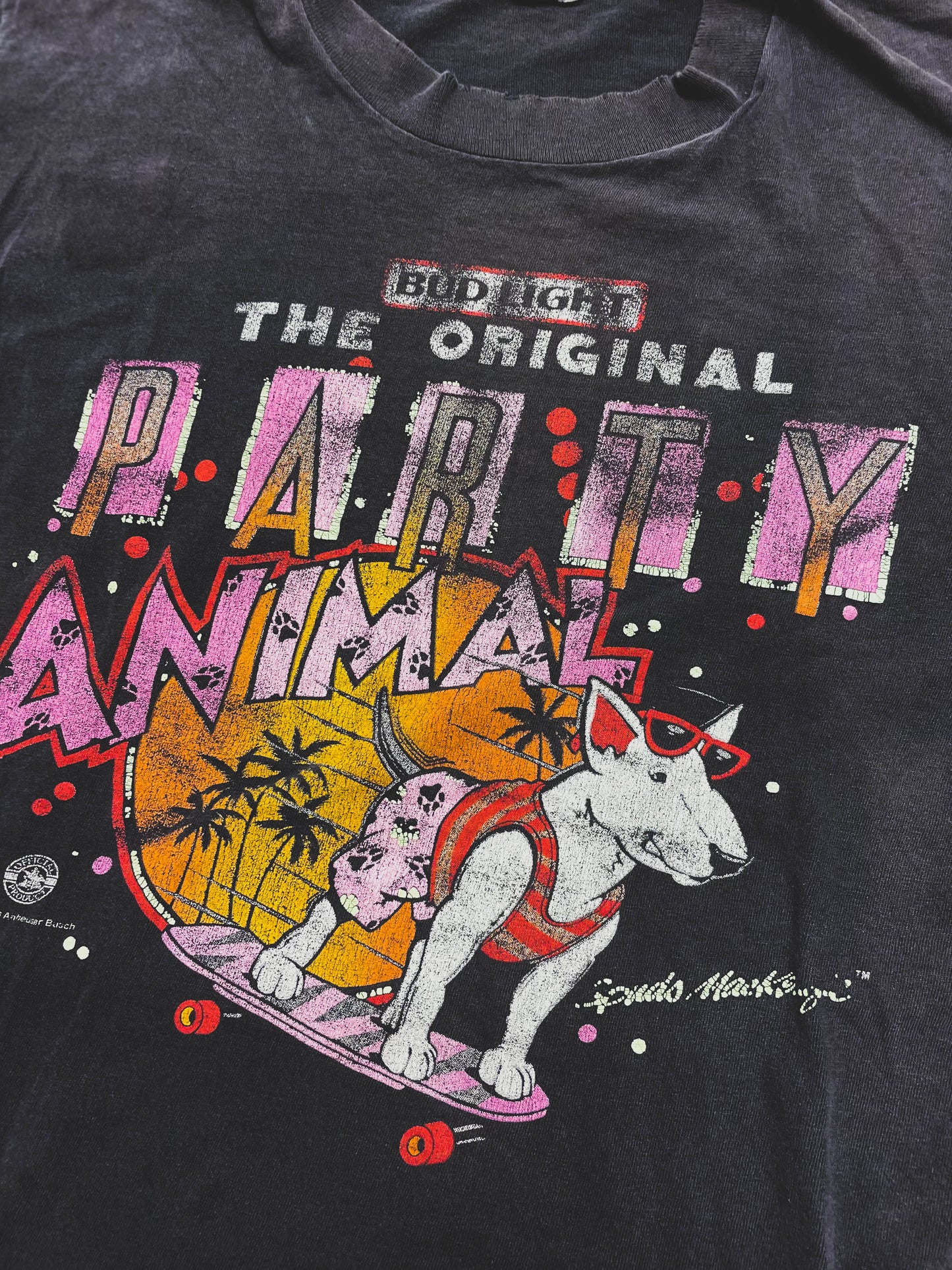 BUD LIGHT SPUD MACKENZIE PARTY ANIMAL 80'S TEE