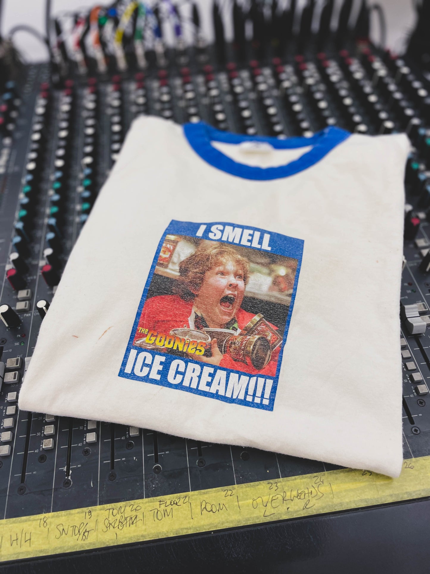 I SMELL ICE CREAM GOONIES RINGER TEE