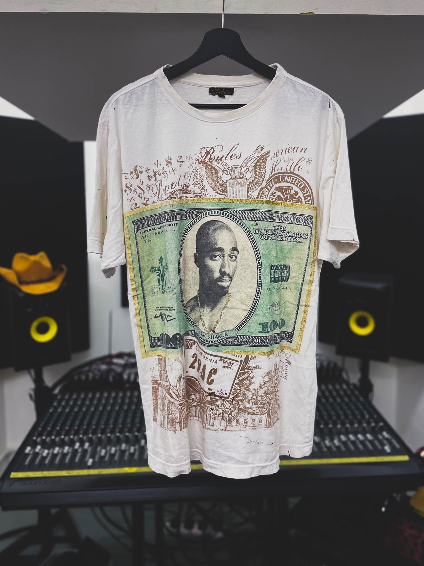 TUPAC HUNDRED DOLLARS GLITTER SPLATTER TEE