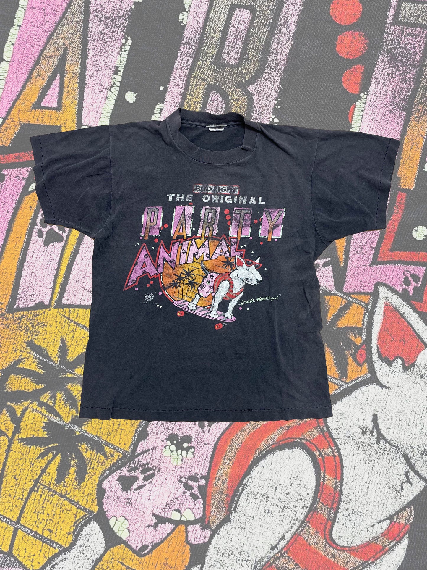 BUD LIGHT SPUD MACKENZIE PARTY ANIMAL 80'S TEE